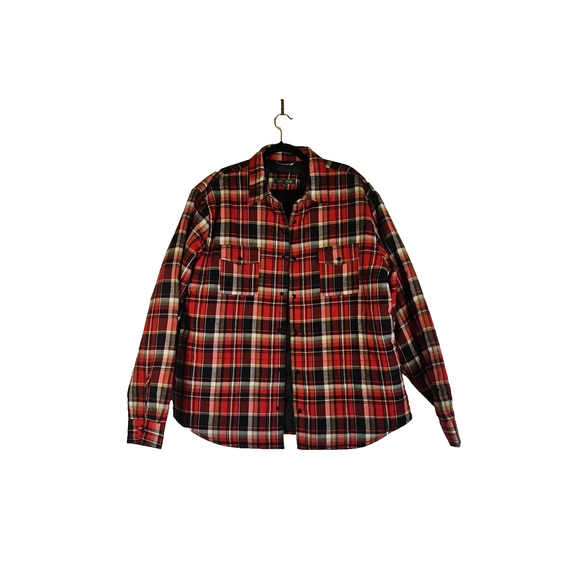Slate & Stone Men's XXL Red Plaid Outdoor Warm Quilted Shacket - Picture 1 of 12